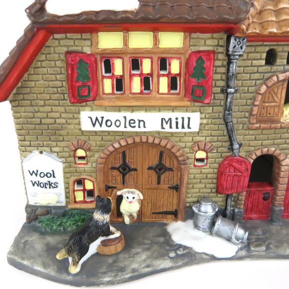 Holiday Time Woolen Mill Porcelain Lighted Building Village Collectible 2000 - Picture 2 of 14